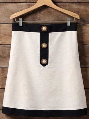 Vitsio Strapless Dress Black White Good Pearl Button Pockets Greek Resort Chic 4